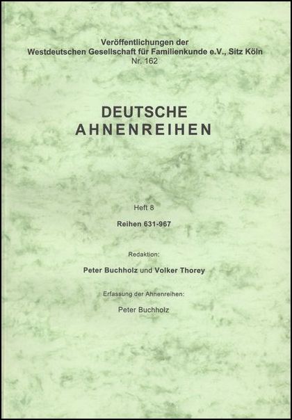Deutsche Ahnenreihen Heft 08