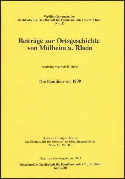 Familienbuch Mülheim am Rhein (Köln)