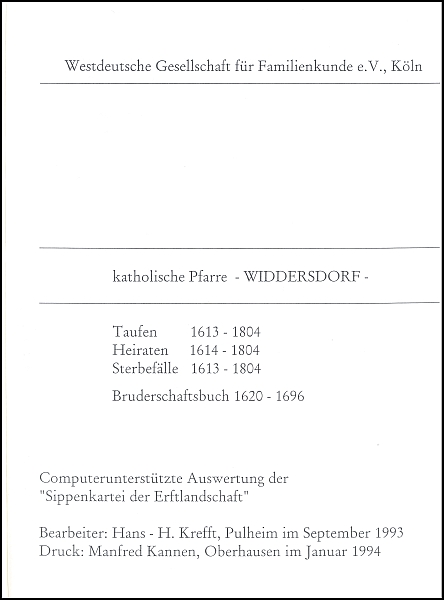 Verkartung Widdersdorf (Köln) kath.