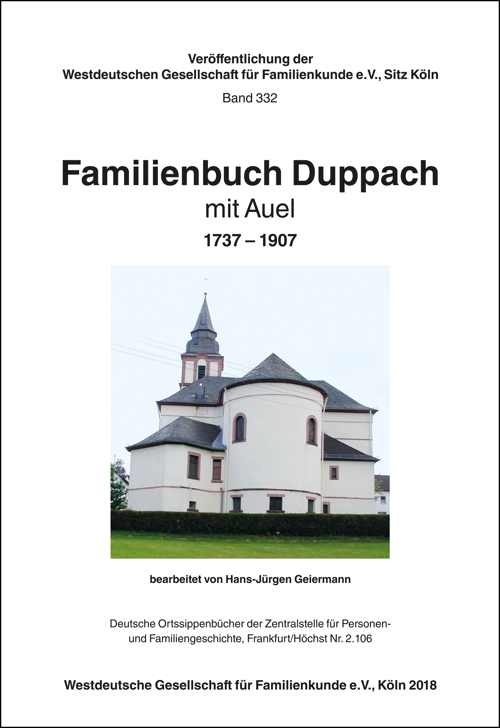 Familienbuch Duppach mit Auel 1737-1907