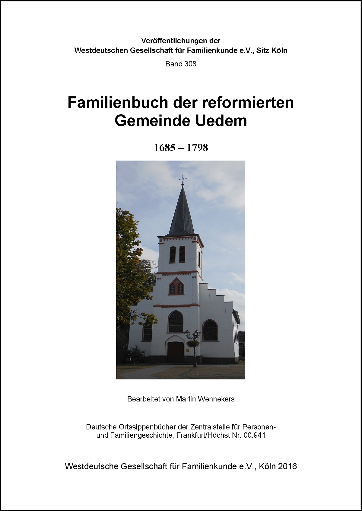Familienbuch Uedem ref. 1685-1798