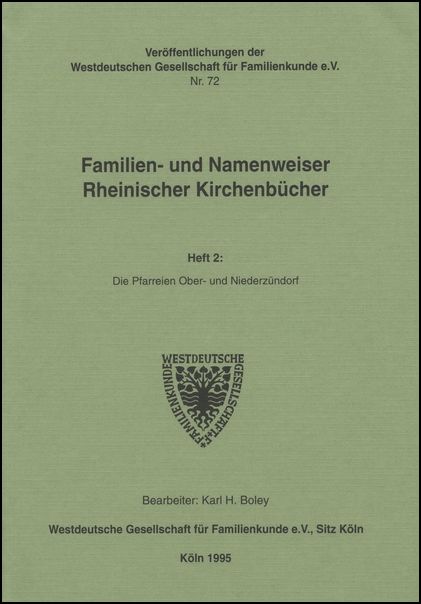 Familien- und Namenweiser:  Ober- und Niederzündorf