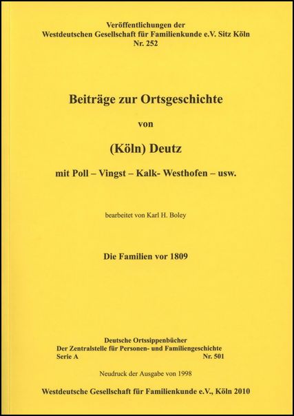 Familienbuch Deutz / Poll (Köln)