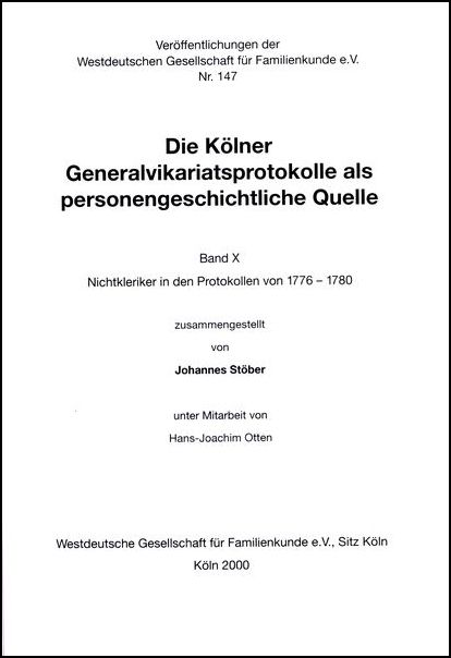 Generalvikariatsprotokolle - Bd. 10: 1776 - 1780