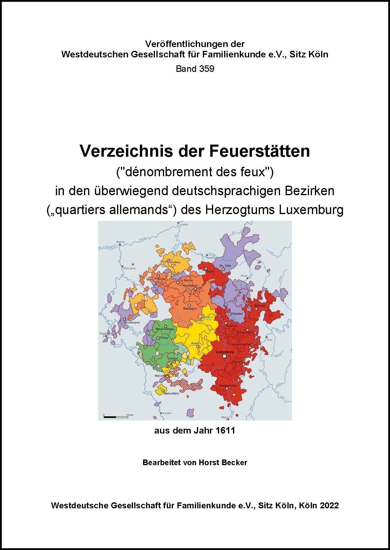 Feuerstättenverzeichnis in den deutschprach. Bezirken des Hrzgt. Luxemburg 1611