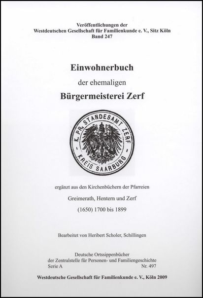 Familienbuch Zerf (Bürgermeisterei)