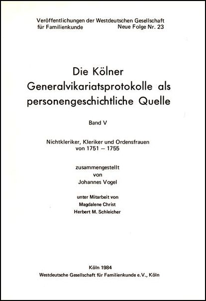 Generalvikariatsprotokolle - Bd. 05: 1751 - 1755