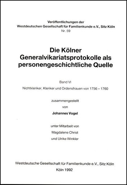 Generalvikariatsprotokolle - Bd. 06: 1756 - 1760