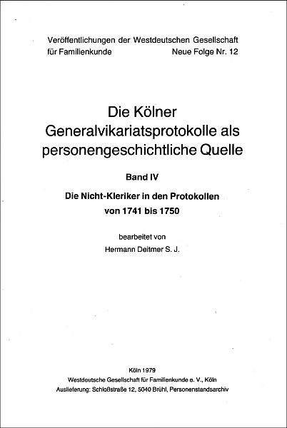 Generalvikariatsprotokolle - Bd. 04: 1741 - 1750