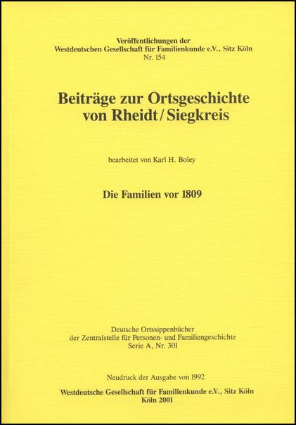 Familienbuch Rheidt / Siegkreis