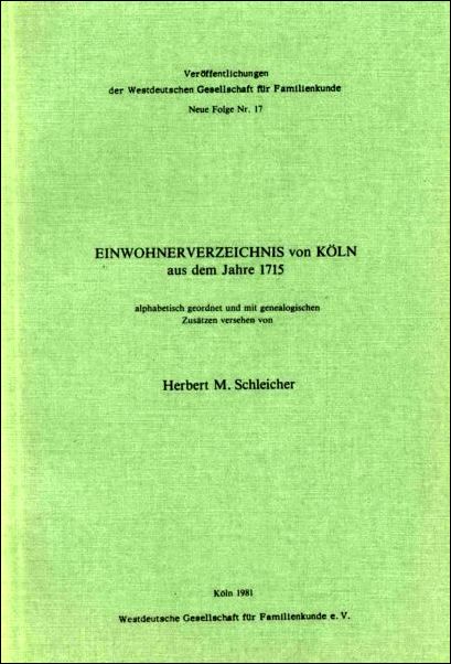 Einwohnerverzeichnis von Köln