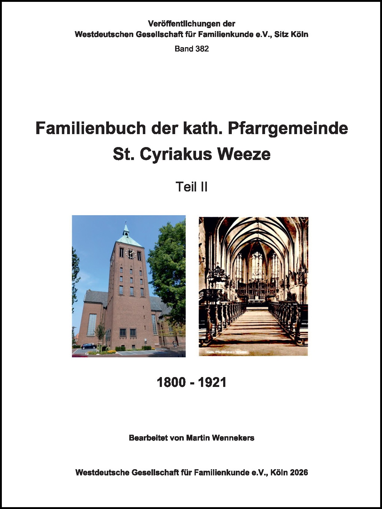 Familienbuch St. Cyriakus Weeze, Teil II, 1800-1921