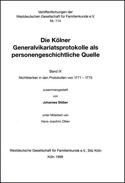 Generalvikariatsprotokolle - Bd. 09: 1771 - 1775