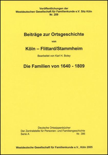 Familienbuch Flittard / Stammheim (Köln)