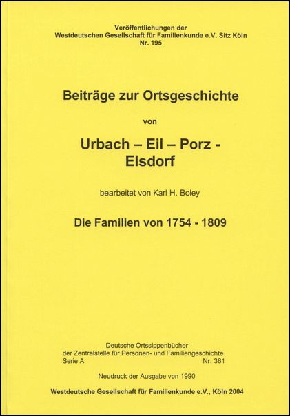 Familienbuch Urbach (Köln-Porz)