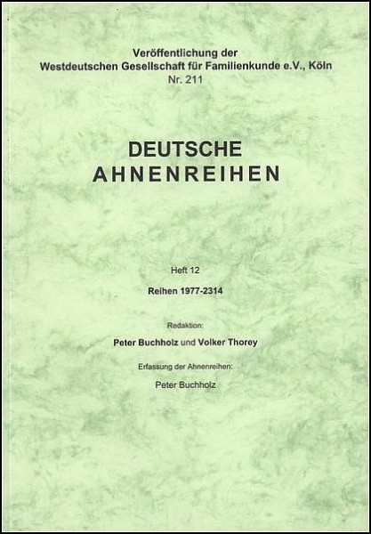 Deutsche Ahnenreihen Heft 12