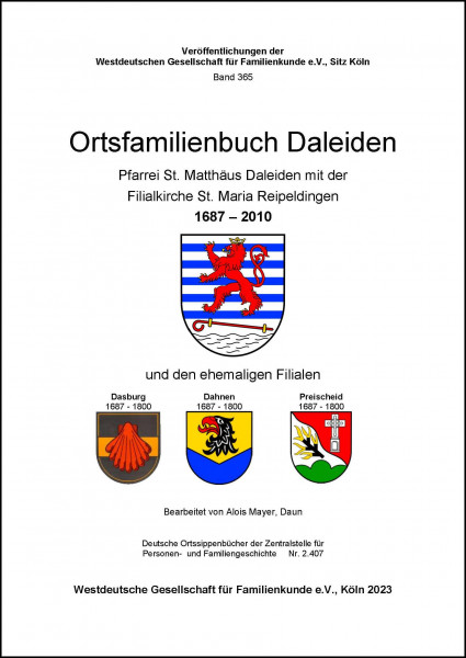 Ortsfamilienbuch Daleiden Pfarre St. Matthäus mit Filialen 1687-2010